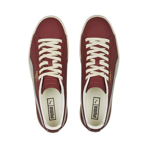 Puma Unisex Clyde Leather Eggplant Purple and Gray Sneakers - Picture 4 of 15